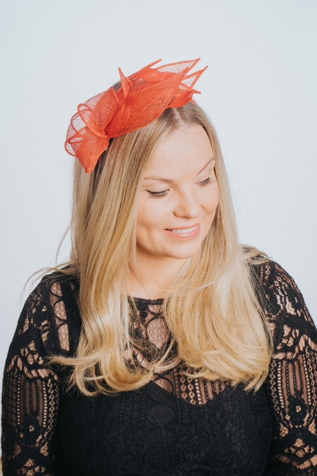 Sinamay Loop & Feather Hairband Fascinator - Franklins