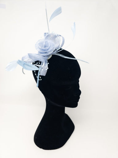 Sky Blue Flower Beaded Hairband Fascinator - Franklins