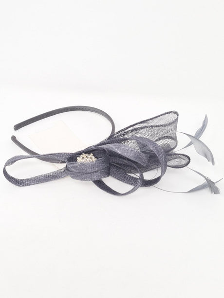 Slate Grey Diamante Bow Hairband - Franklins