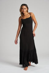 South Beach Black Crinkle Cami Maxi Dress - Franklins