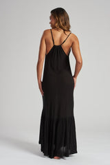 South Beach Black Crinkle Cami Maxi Dress - Franklins