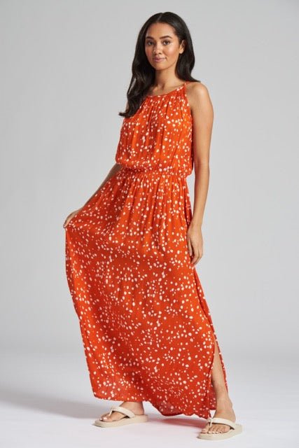 South Beach Red Spot Cami Maxi Dress - Franklins