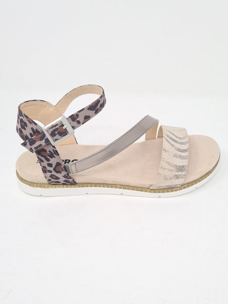 Sprox Leopard Bronze Strappy Sandals - Franklins