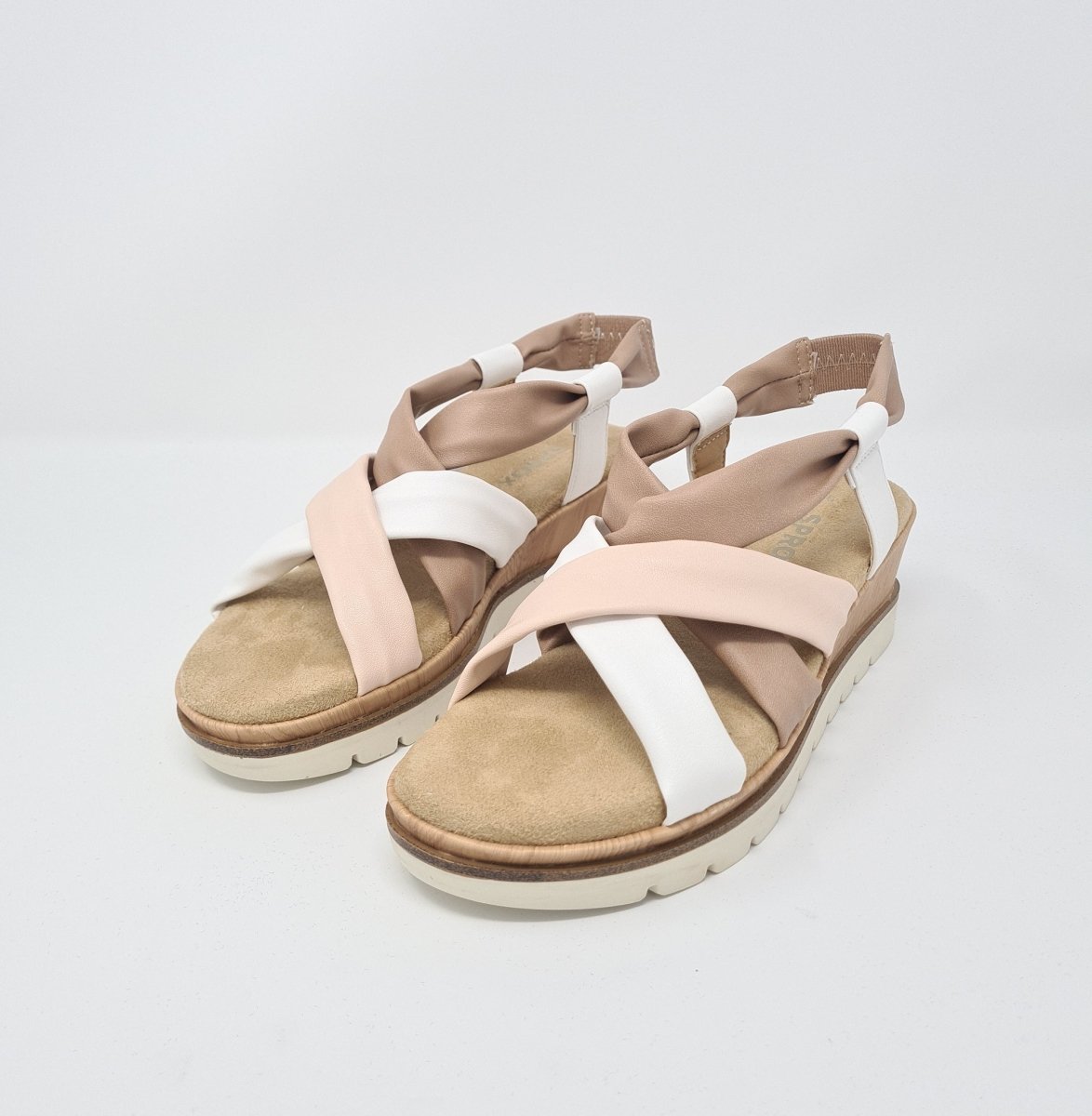 Sprox Pink & White Wedge Sandals - Franklins