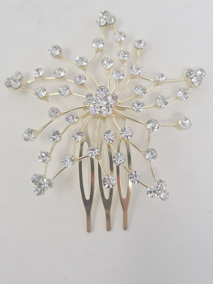 Star Shaped Gold Diamante Hair Slide - Franklins