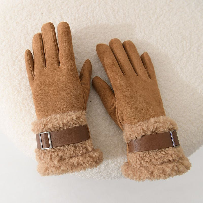 Tan & Brown Wool Trimmed Gloves - Franklins