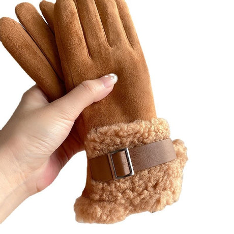 Tan & Brown Wool Trimmed Gloves - Franklins