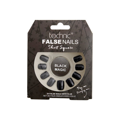 Technic False Nails Short Square Black Magic - Franklins