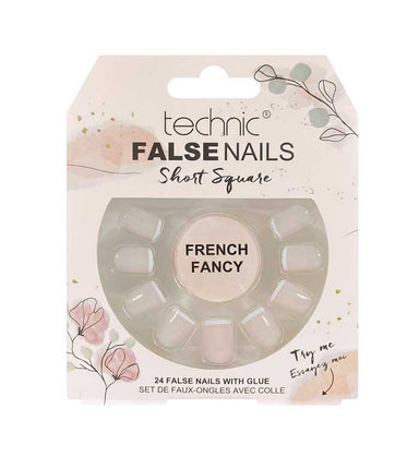Technic False Nails Short Square- French Fancy - Franklins