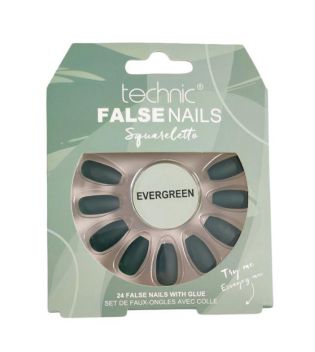 Technic False Nails Squareletto- Evergreen - Franklins