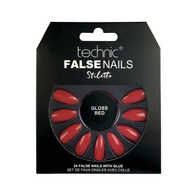 Technic False Nails Stiletto- Gloss Red - Franklins