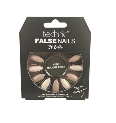 Technic False Nails Stiletto Nude Holographic - Franklins