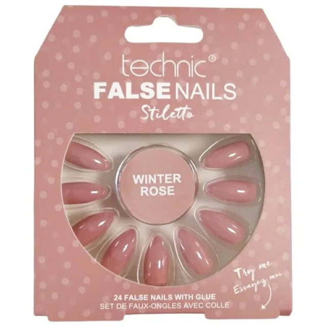 Technic False Nails Stiletto- Winter Rose - Franklins