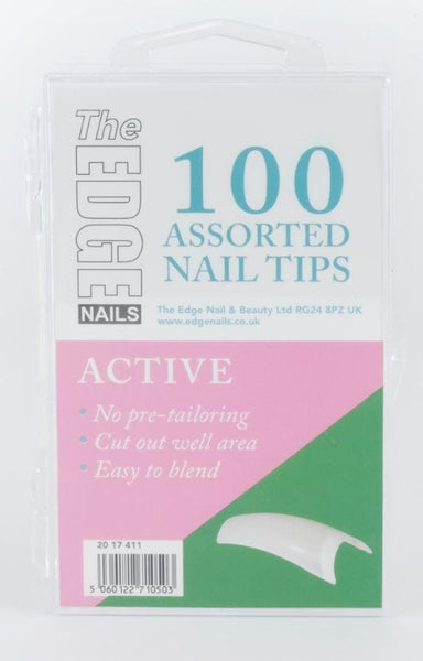 The Edge Active Nail Tips Box Of 100 Assorted Tips - Franklins