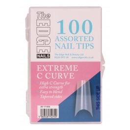 The Edge Nails Extreme C Curve Nail Tips 100 Assorted Pack - Franklins