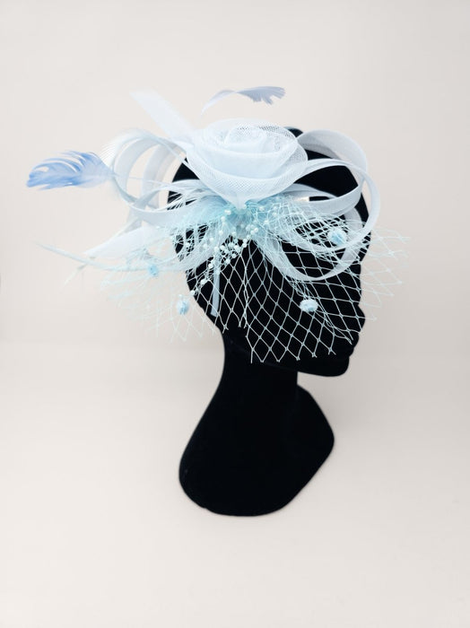 Turquoise Blue Flower Loop Hairband Fascinator - Franklins