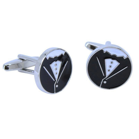 Tuxedo Black Plated Cufflinks - Franklins