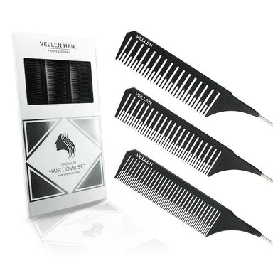Vellen Hair Pemium Tail Comb Set Black Trio - Franklins