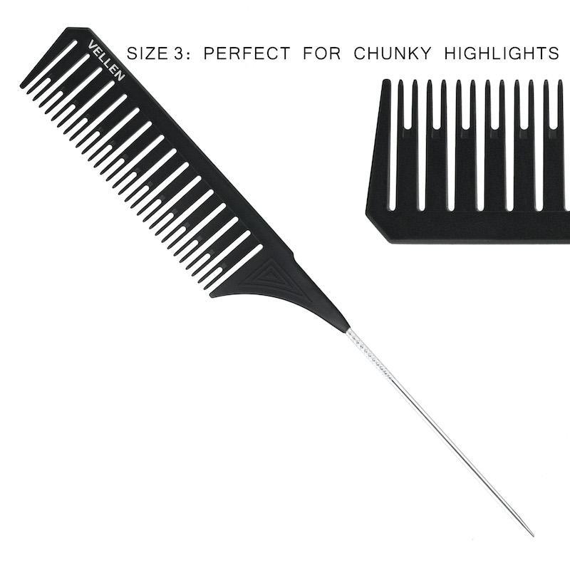 Vellen Hair Pemium Tail Comb Set Black Trio - Franklins