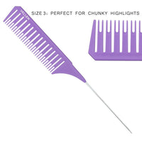 Vellen Hair Pemium Tail Comb Set Purple Pink Trio - Franklins