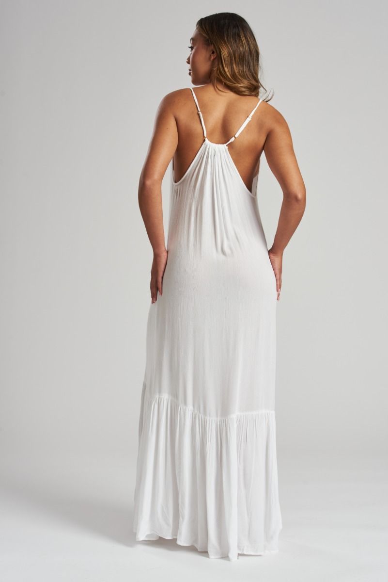 White Crinkle Cami Maxi Dress - Franklins