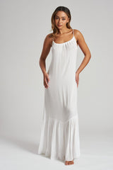 White Crinkle Cami Maxi Dress - Franklins