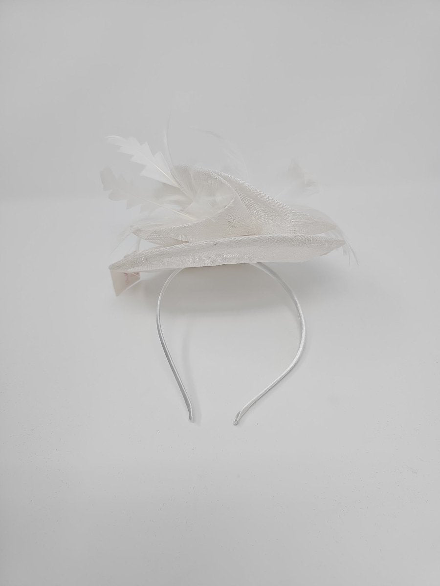 White Feather Hair Slide Clip On Fascinator - Franklins