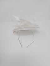 White Feather Hair Slide Clip On Fascinator - Franklins