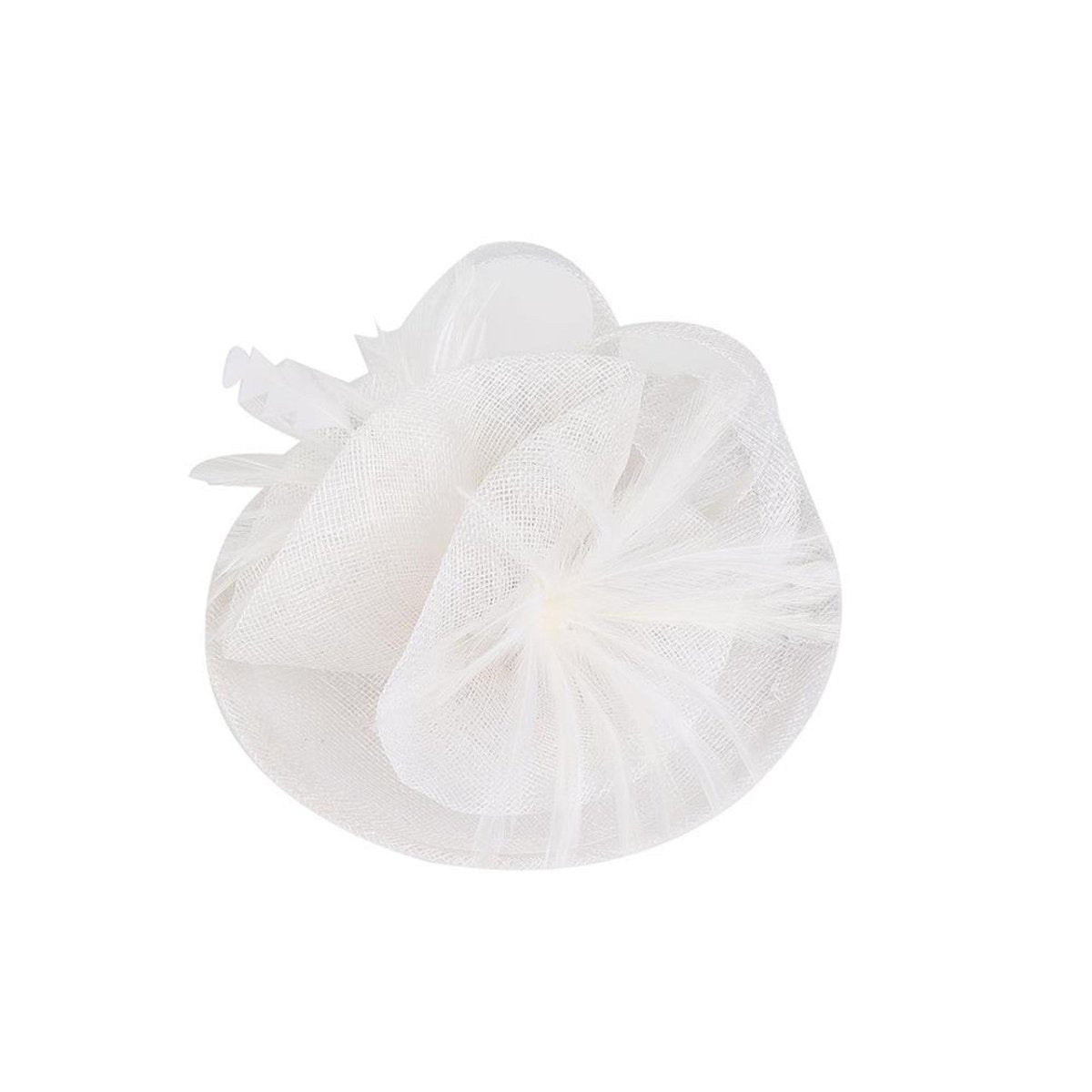 White Feather Hair Slide Clip On Fascinator - Franklins