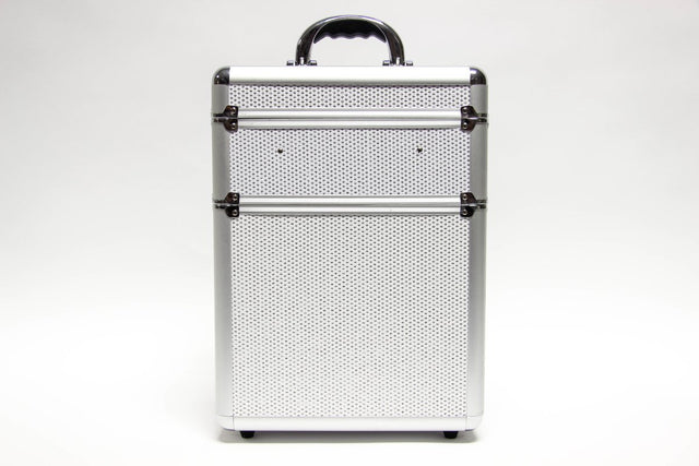 White Glitter Makeup / Hairdressing Case with trolley - TC3148R - Franklins