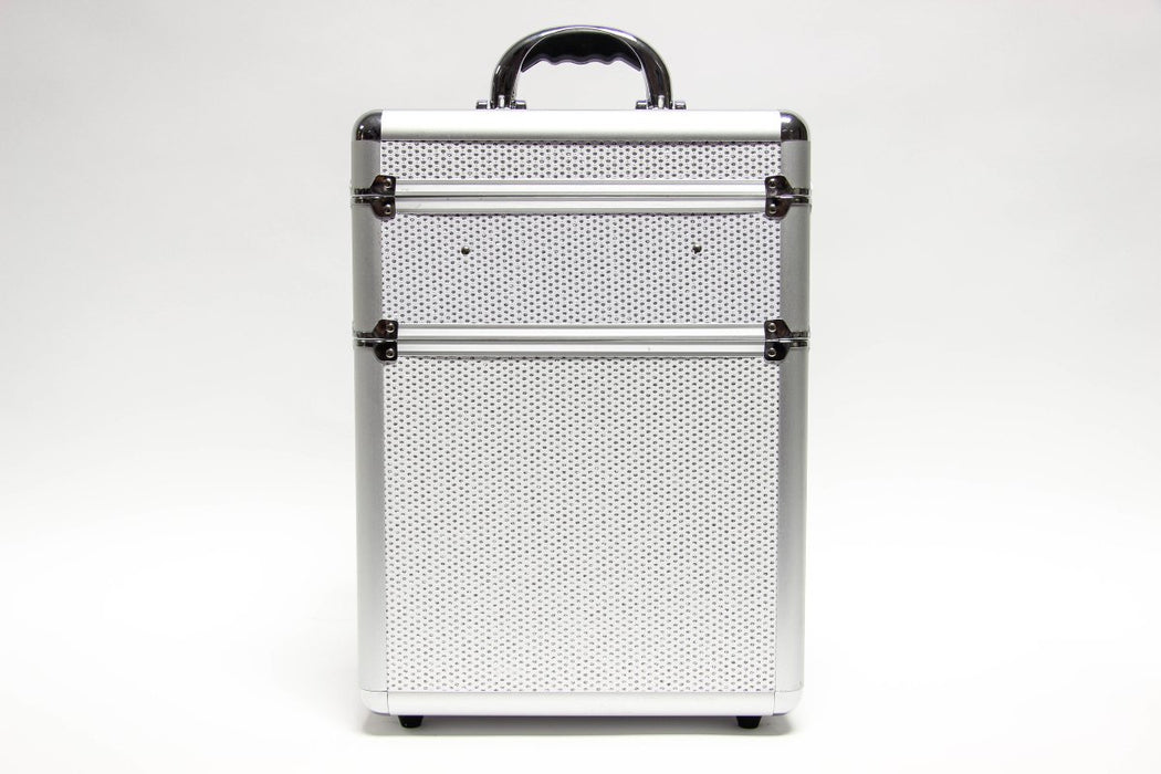 White Glitter Makeup / Hairdressing Case with trolley - TC3148R - Franklins