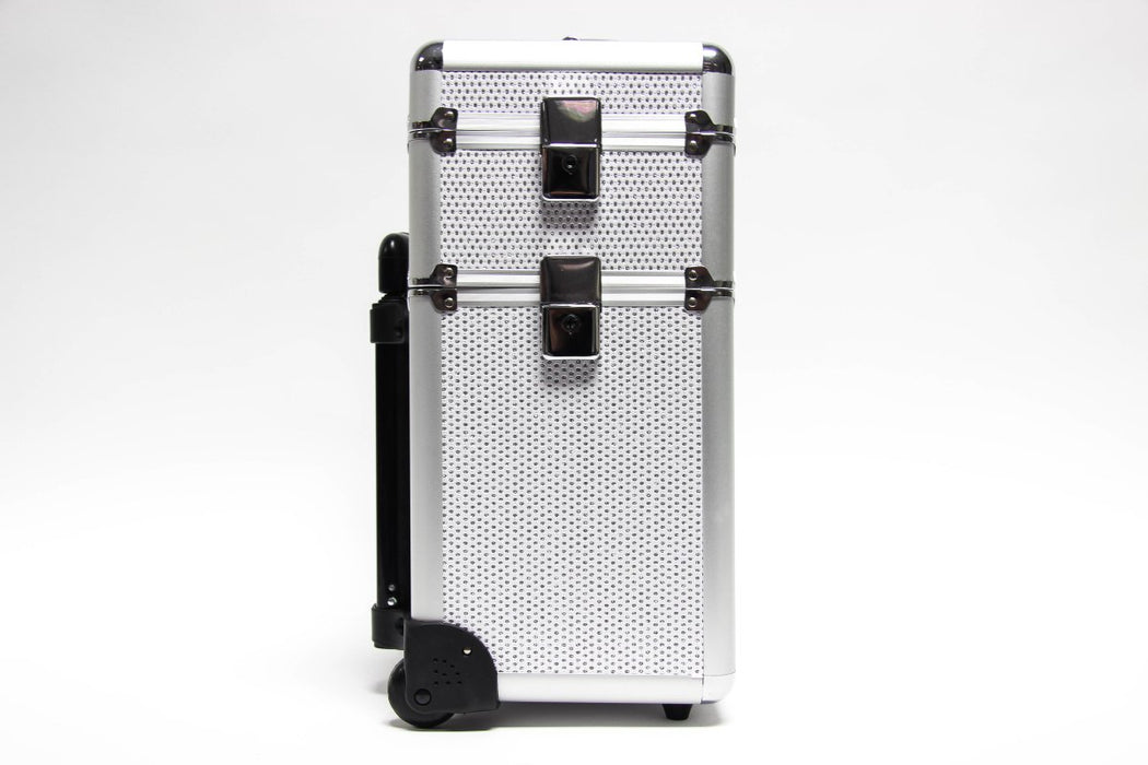 White Glitter Makeup / Hairdressing Case with trolley - TC3148R - Franklins