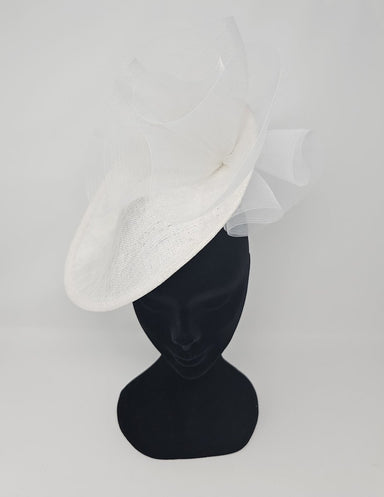 White High Perched Net Fascinator - Franklins