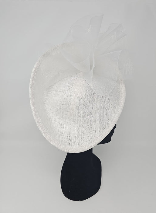 White High Perched Net Fascinator - Franklins