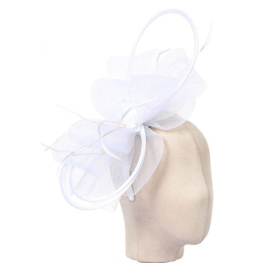 White Looped Feather Hairband Fascinator - Franklins