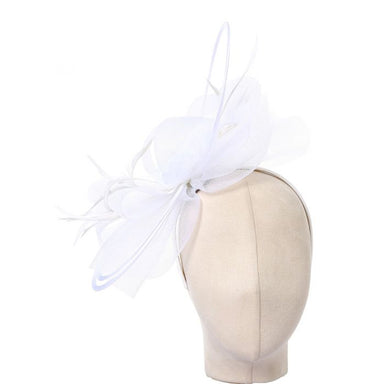 White Looped Feather Hairband Fascinator - Franklins
