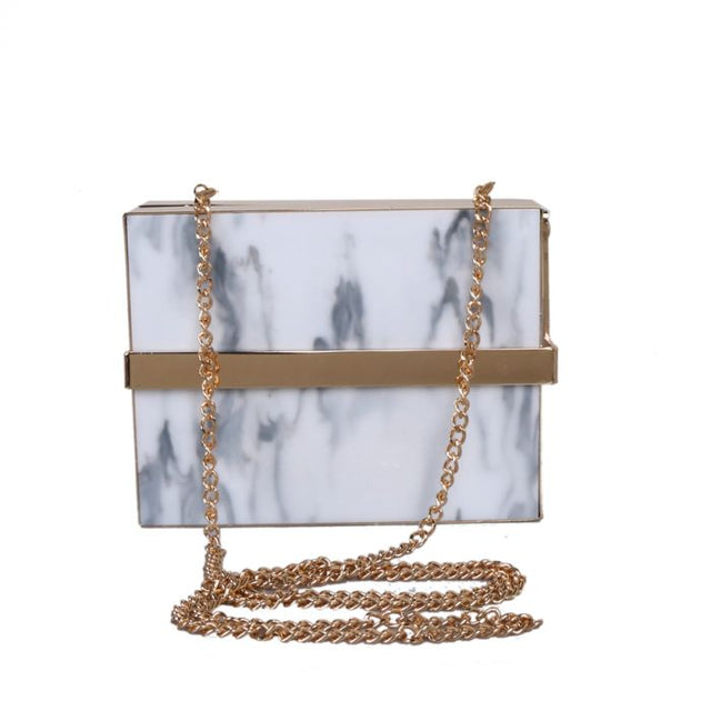 White Marble Box Clutch - Franklins
