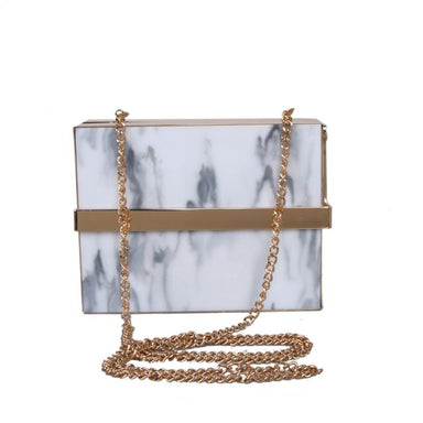 White Marble Box Clutch - Franklins
