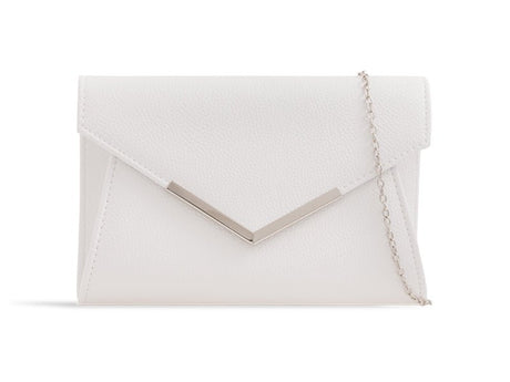 White Matte Envelope Clutch Bag - Franklins