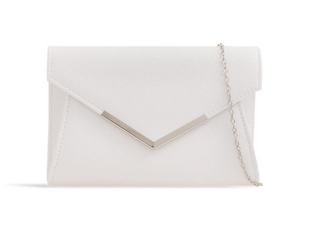 White Matte Envelope Clutch Bag - Franklins