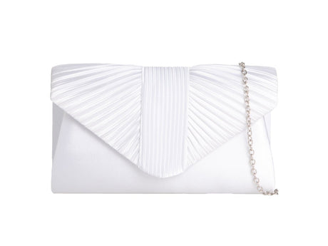 White Satin Clutch Bag - Franklins