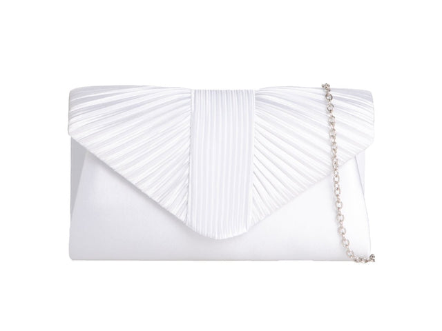 White Satin Clutch Bag - Franklins