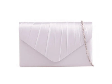 White Satin Clutch Bag - Franklins