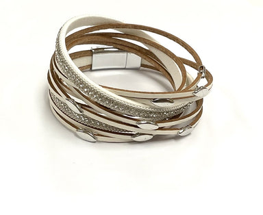 White & Silver Studded Cuff Bracelet - Franklins