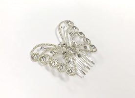 Wispy Diamante Crystal Butterfly Hair Comb - Franklins