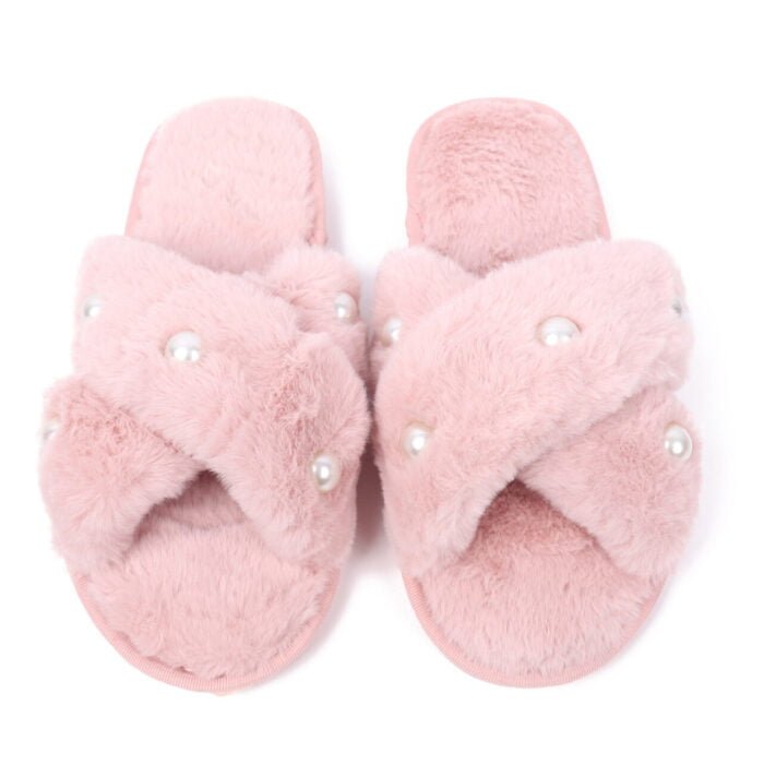 Zelly Belle Faux Fur Pink Cosy Slippers - Franklins