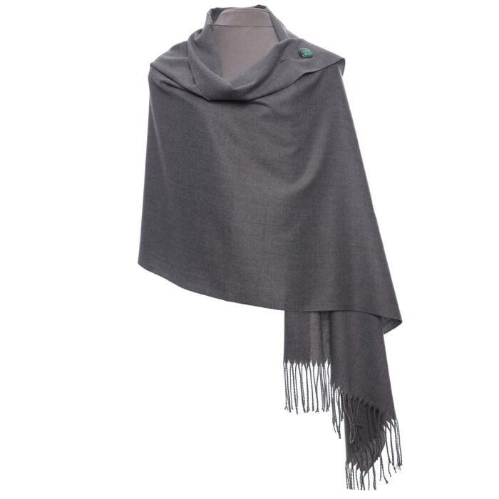 Zelly Grey Pashmina Scarf With Pin - Franklins