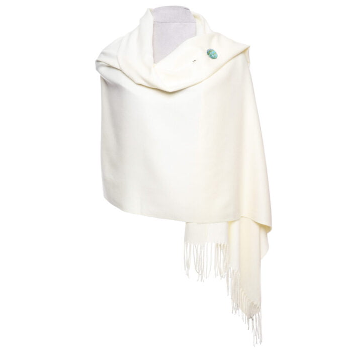 Zelly Ivory Pashmina Scarf With Pin - Franklins